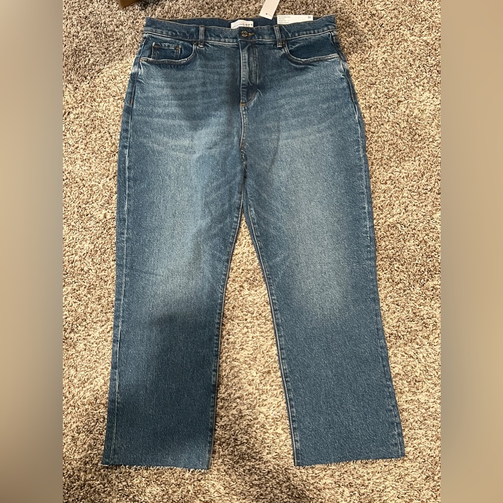 Loft high raise straight jeans